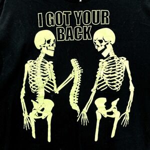 Halloween Black Skeleton I've Got Your‎ Back 2XL T-Shirt glow in the dark XXL